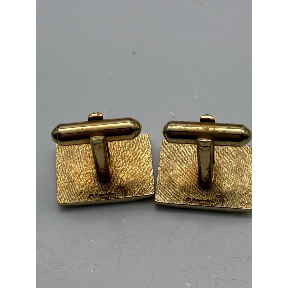 Vintage Amway Gold Tone Textured Cufflinks and Tie Tack Set Corporate Jewelry